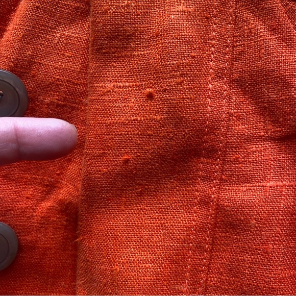 Harve Bernard Linen Blazer Womens 10 Orange Bright Career Wear Office Statement - Picture 3 of 12